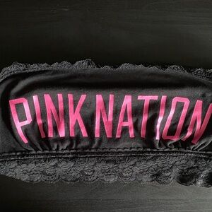 Victoria’s Secret PINK Pink & Black Lace Bandeaux, Size Large